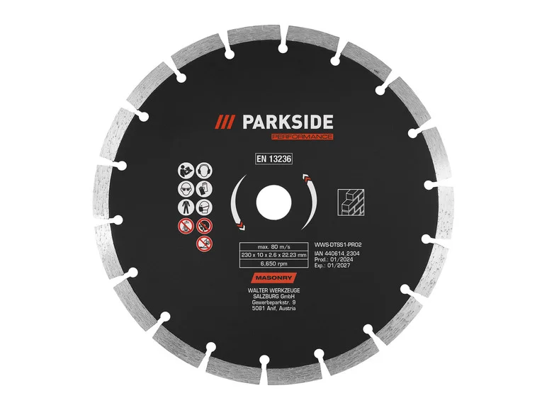 PARKSIDE PERFORMANCE® Disques à tronçonner ou disques à ébarber. Ø 230 mm