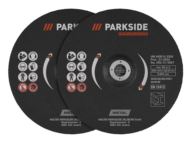 PARKSIDE PERFORMANCE® Disques à tronçonner ou disques à ébarber. Ø 230 mm