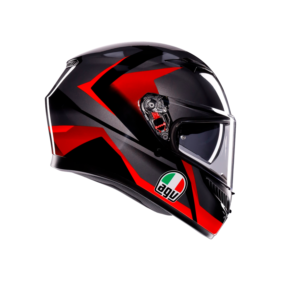 K3 STRIGA BLACK/GREY/RED - MOTORBIKE FULL FACE HELMET E2206