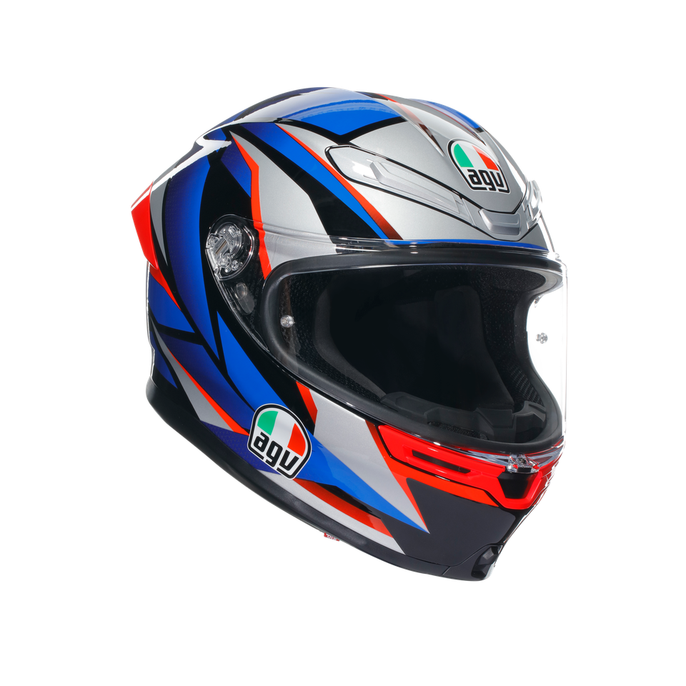 K6 S SLASHCUT BLACK/BLUE/RED - MOTORBIKE FULL FACE HELMET E2206
