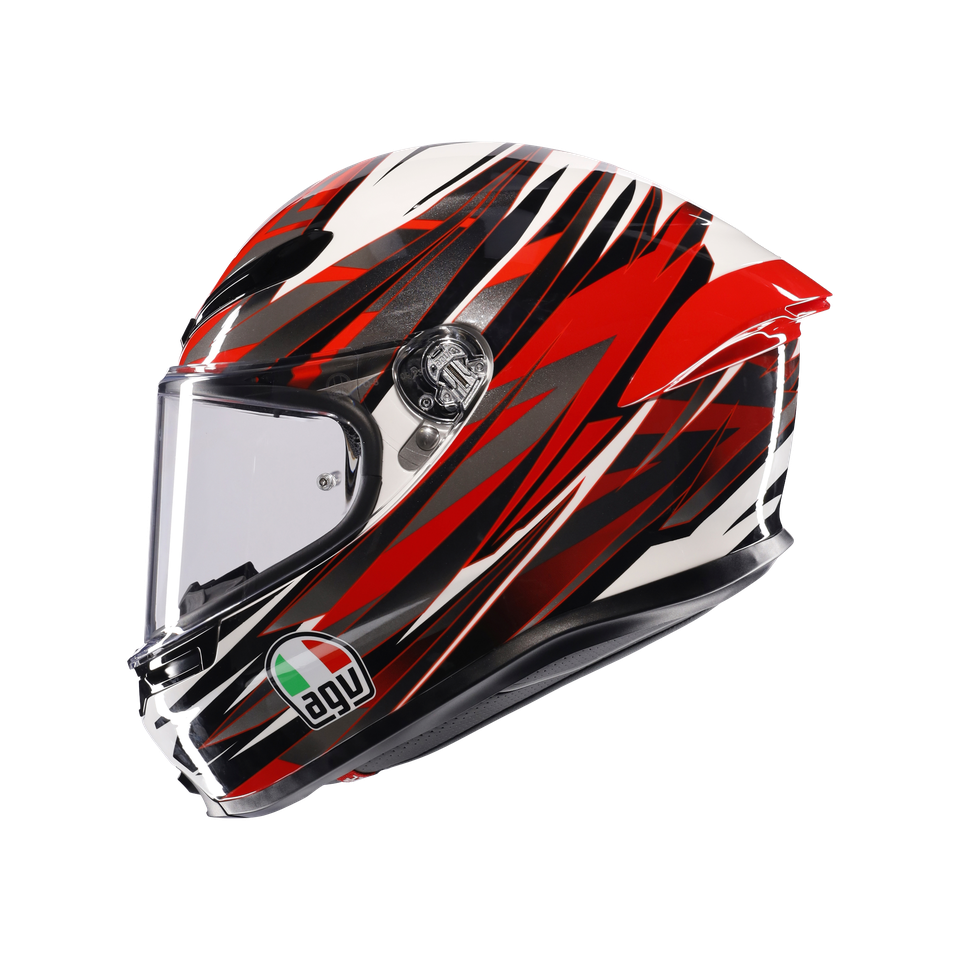 K6 S REEVAL WHITE/RED/GREY - MOTORBIKE FULL FACE HELMET E2206