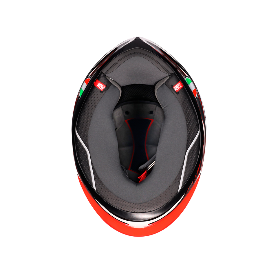 K6 S REEVAL WHITE/RED/GREY - MOTORBIKE FULL FACE HELMET E2206