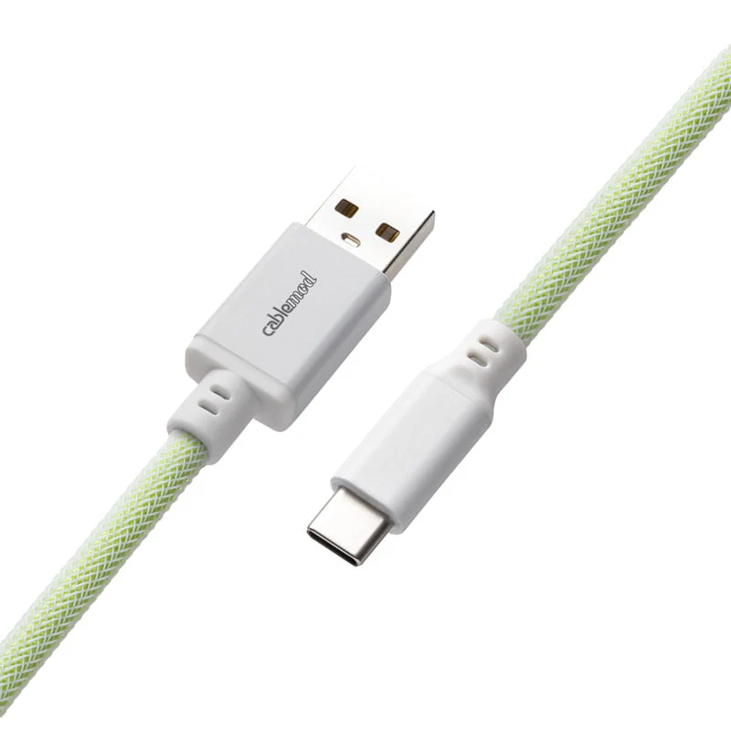 CableMod Pro Spiraltastaturkabel USB A auf USB Typ C. Lime Sorbet – 150 cm