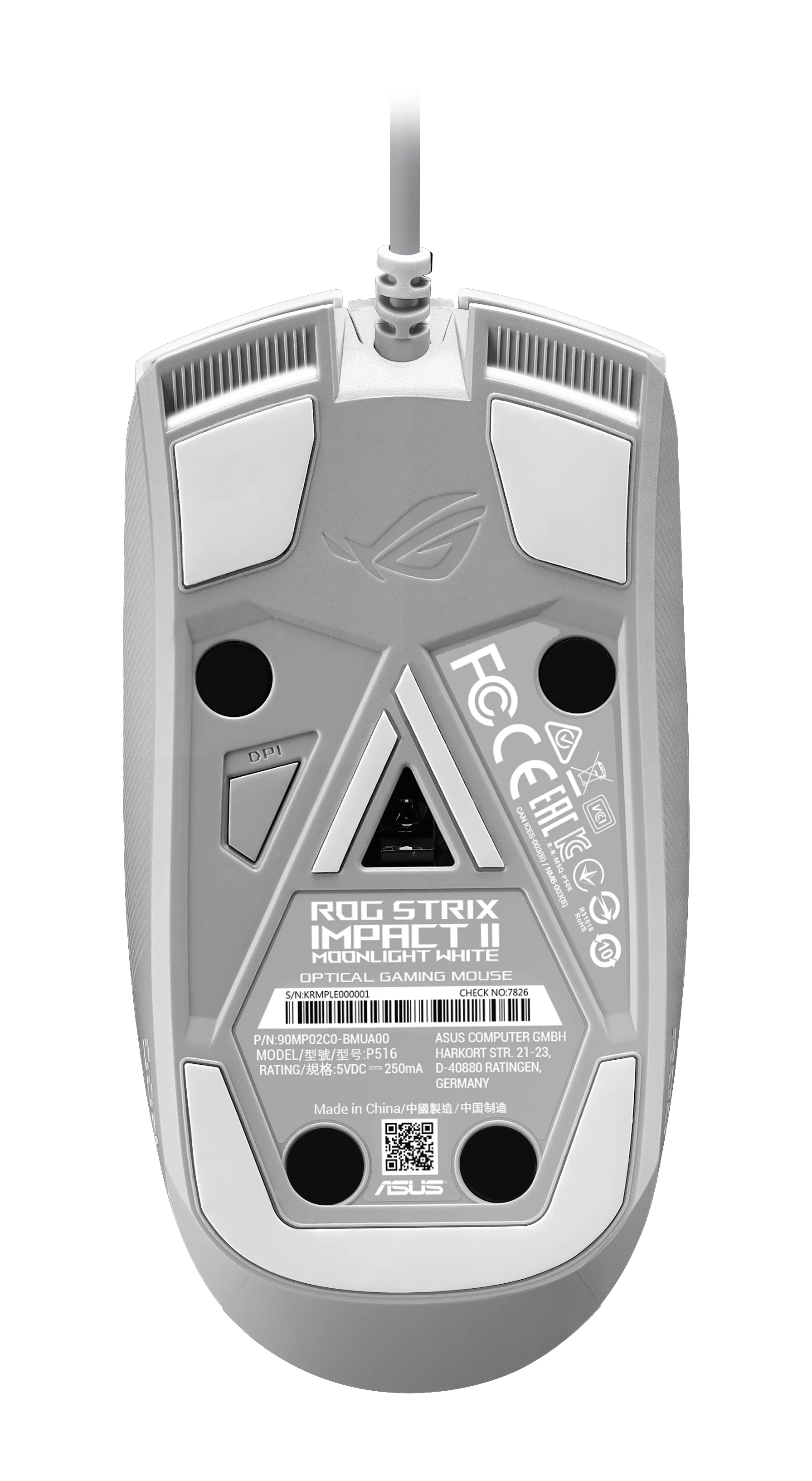 ASUS ROG STRIX Impact II MOONLIGHT WHITE Edition Gaming-Maus