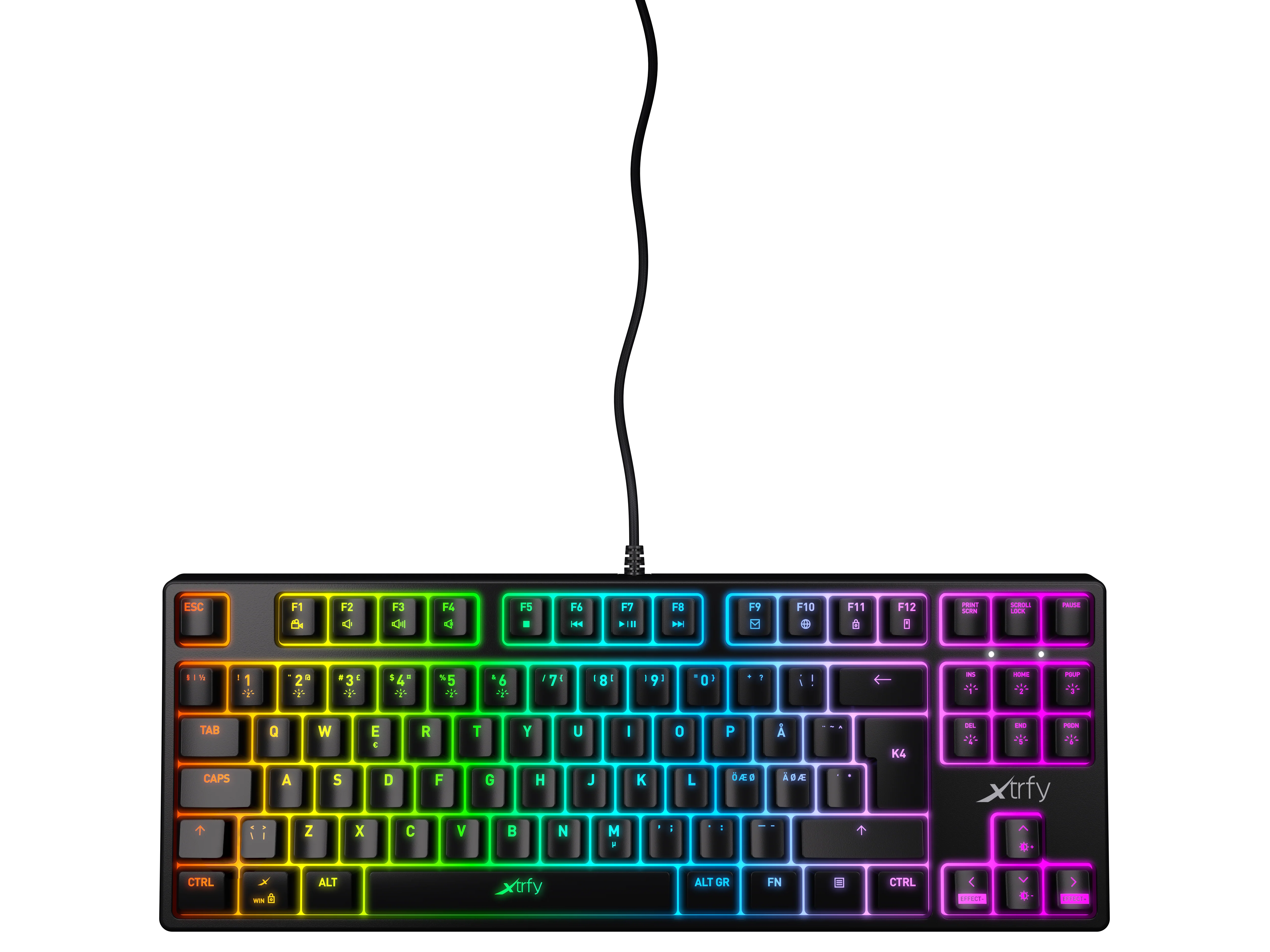 Xtrfy K4 RGB TKL SCHWARZ Mechanische Gaming-Tastatur RGB