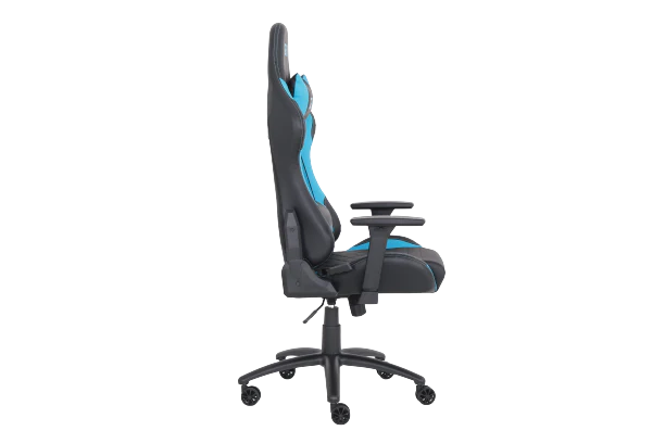 Geekd Vulcan Gaming-Stuhl. Schwarz/Blau – Oberseite aus PU-Leder – bis zu 120 kg